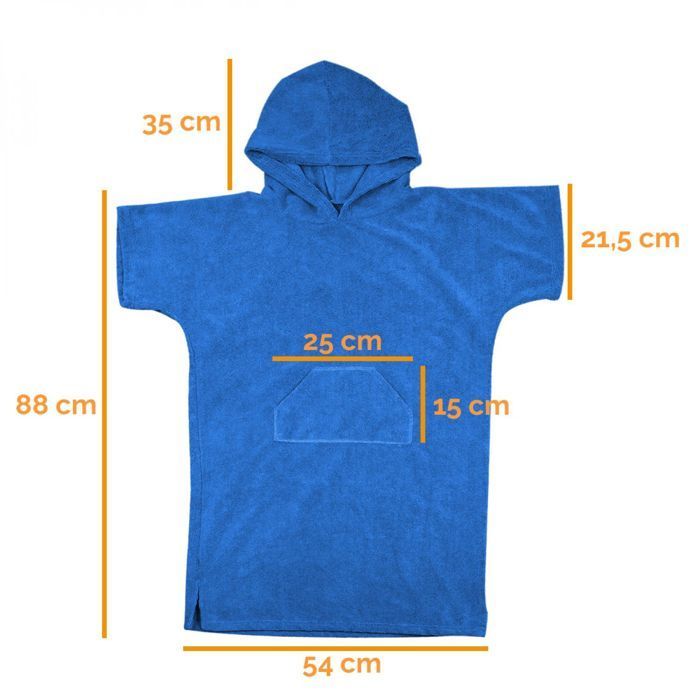 Serviette poncho de bain ou de plage avec poche - Enfant - Bleu - Vivezen