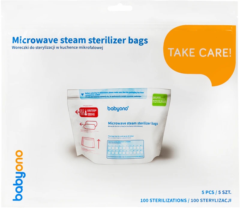 Vrečke za parno sterilizacijo v mikrovalovni pečici BabyOno Take Care