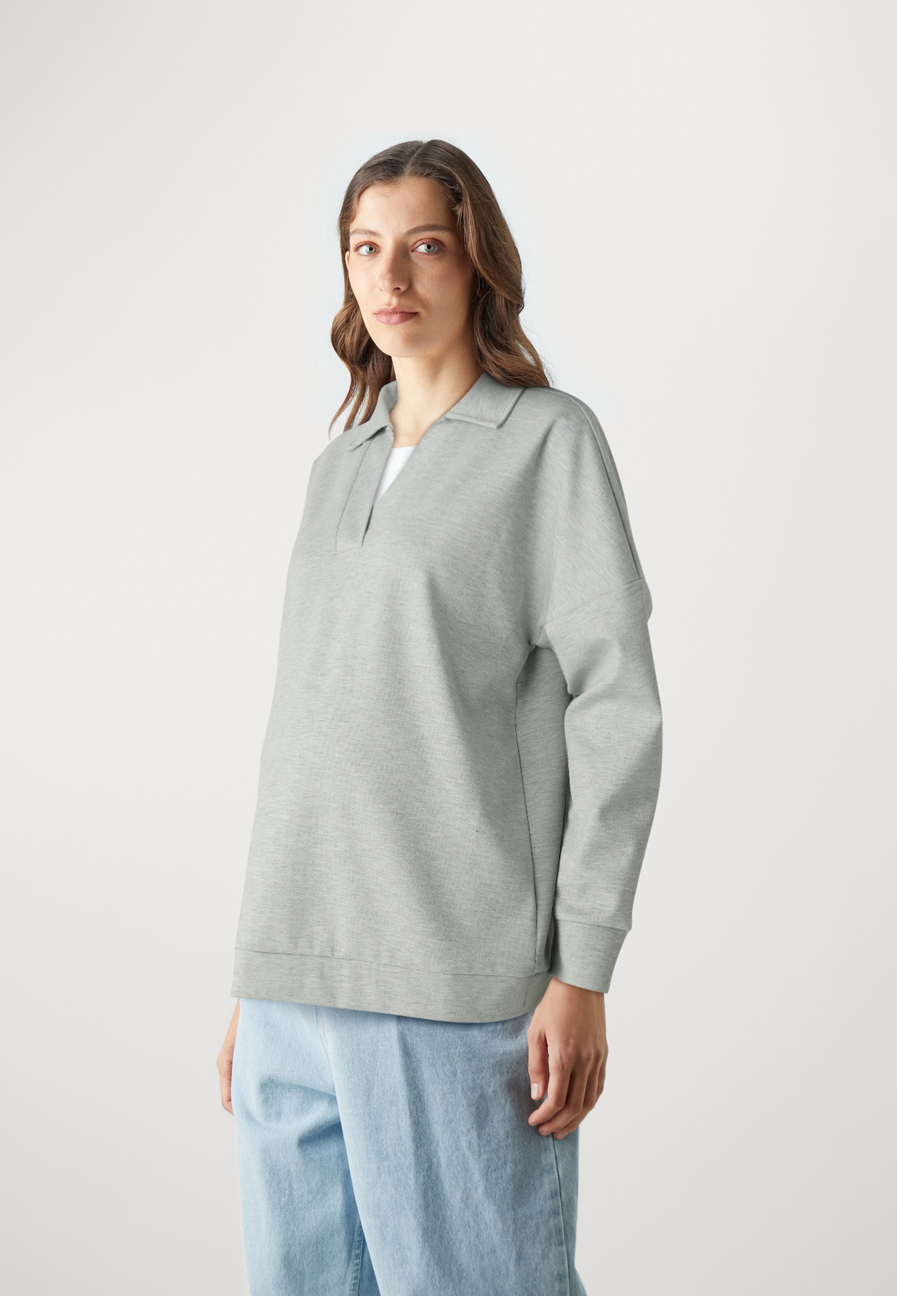 ONLY MATERNITY OLMJENA COLLAR - Bluza - jasnoszary melanż