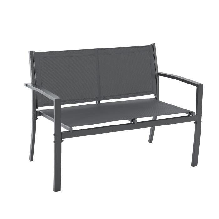 Set di mobili da giardino CEBU - Struttura in acciaio - 4 posti - Grigio