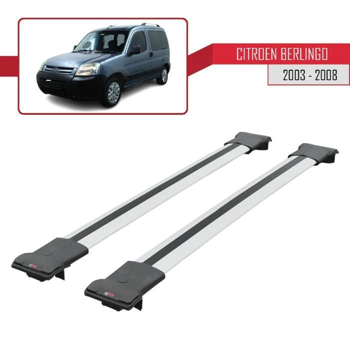 Barras de techo para Citroën Berlingo 2003-2008, portaequipajes para coche, modelo FLY, color gris.