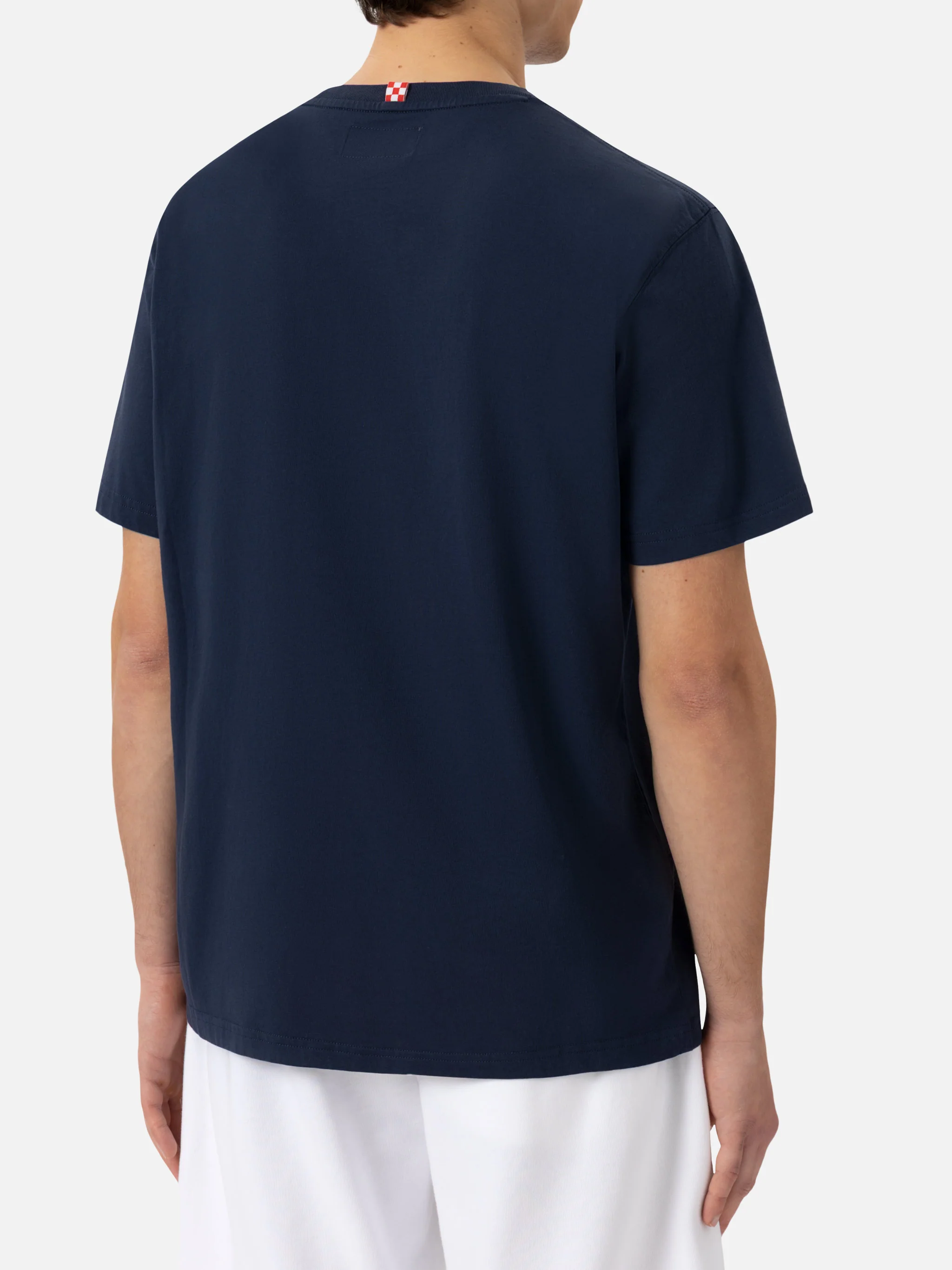 T-shirt voor heren van biologisch katoen met St. Barth Sport Club-opdruk.