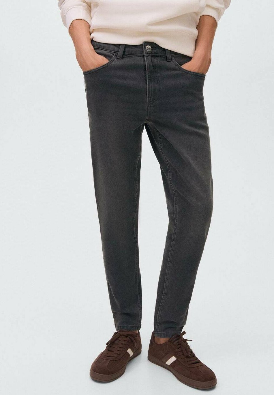 Mango Kids Jeansy Slim fit - szary denim