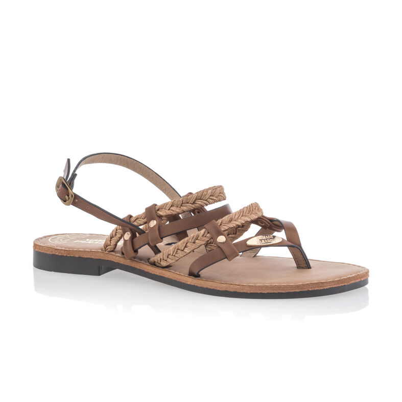 Brune sandaler med stringtruse til dame