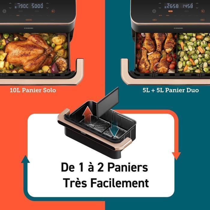 COSORI Air Fryer - Dual Blaze Twinfry Chef Edition - 10L Capacity - 6 Programs - 2800W - Black