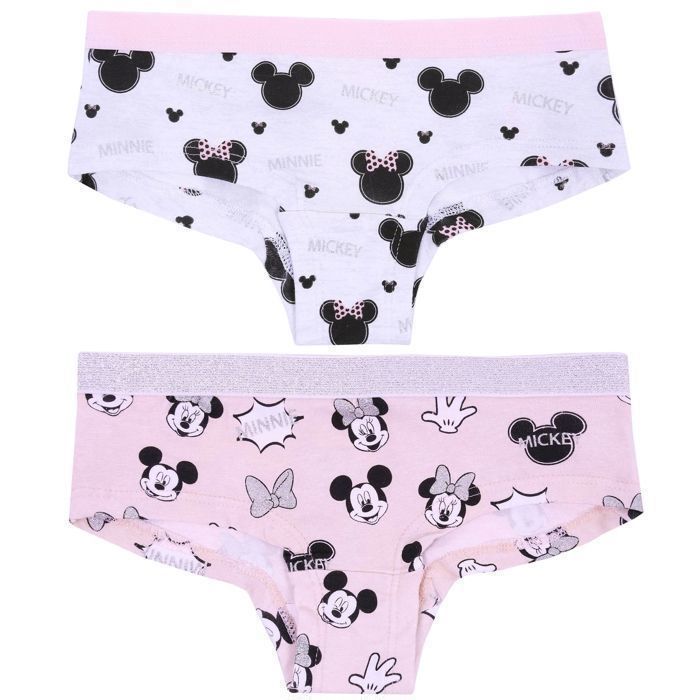 Braguitas de algodón para niñas de Minnie Mouse de DISNEY, 2 pares, cómodas