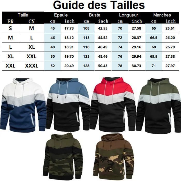 Sudadera para hombre, sudadera con capucha estilo hip hop, sudadera de moda con bolsillo tipo canguro - Blanco Azul