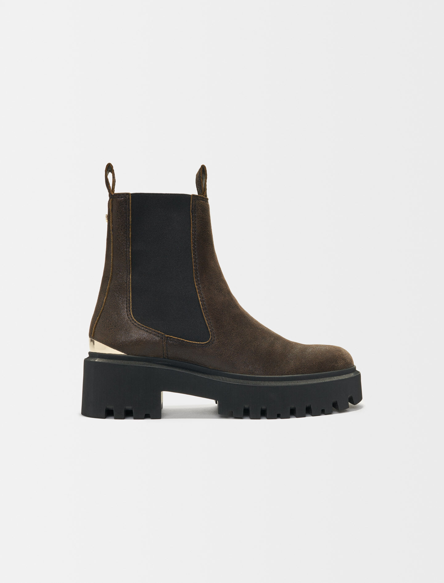 Chelsea boots met plateauzool in bruin