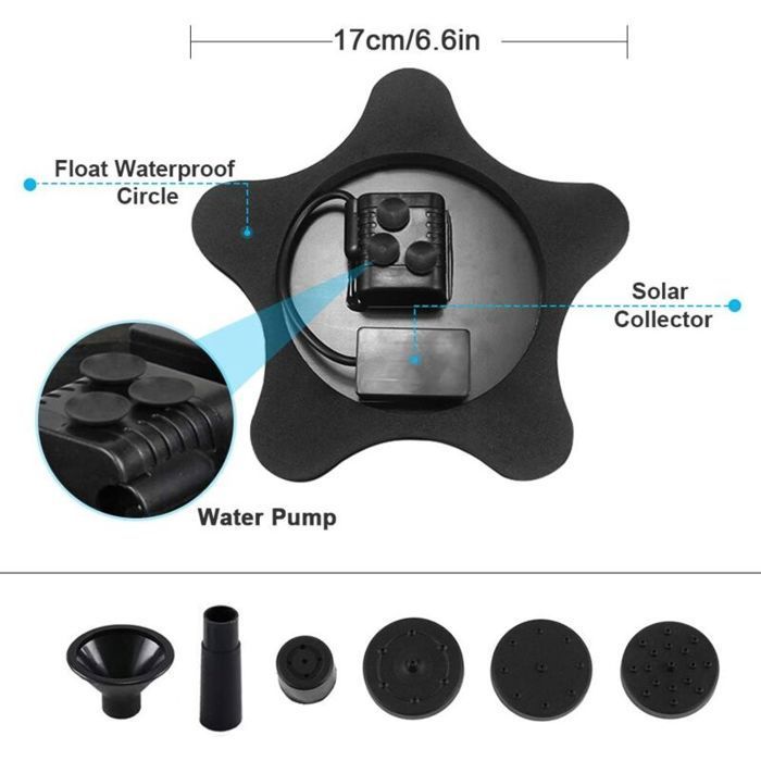 Fuente solar con bomba de agua eléctrica de 14 W, riego exterior para jardín, patio, aves y estanque PZCC