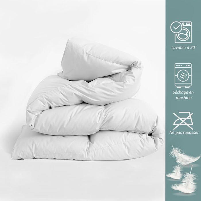 Edredón - SAMPUR - Plumas de lujo - 240x260cm - 100% plumas naturales - 200g/m2 - Lavable a máquina