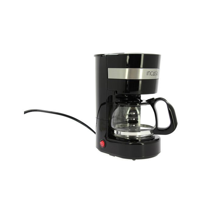Caffettiera - INCASA - Modello da campeggio - da 4 a 6 tazze - Spina accendisigari 12V - Filtro lavabile