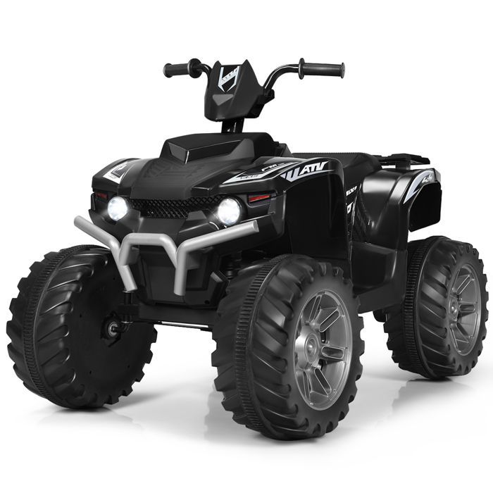 Quad eléctrico COSTWAY de 12 V para niños de 3 a 7 años, con luces, música e historias, 104 x 67 x 74 cm, para diversos terrenos, color negro.