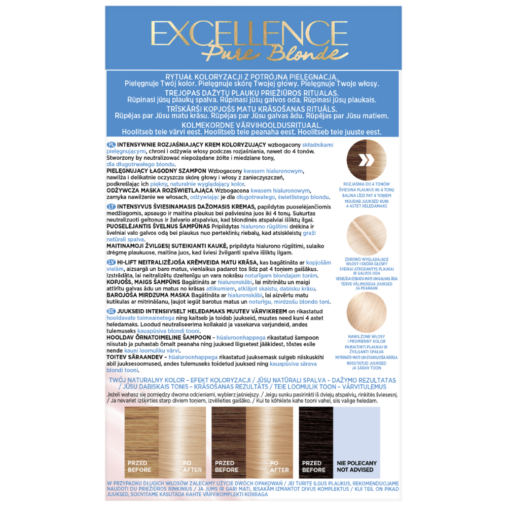Barva na vlasy L'Oréal Paris Excellence Creme, odstín 01, super světlá blond, přírodní