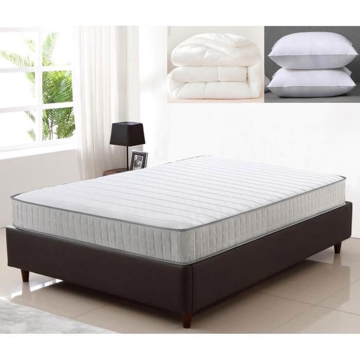 Juego de colchón, edredón y almohada de 140x200 cm - Espuma viscoelástica - 20 cm - Firme - Hipoalergénico - Tamaño doble