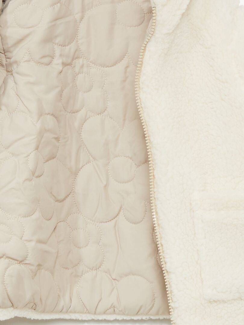 Dubbelzijdig gewatteerd jack - Beige/Wit