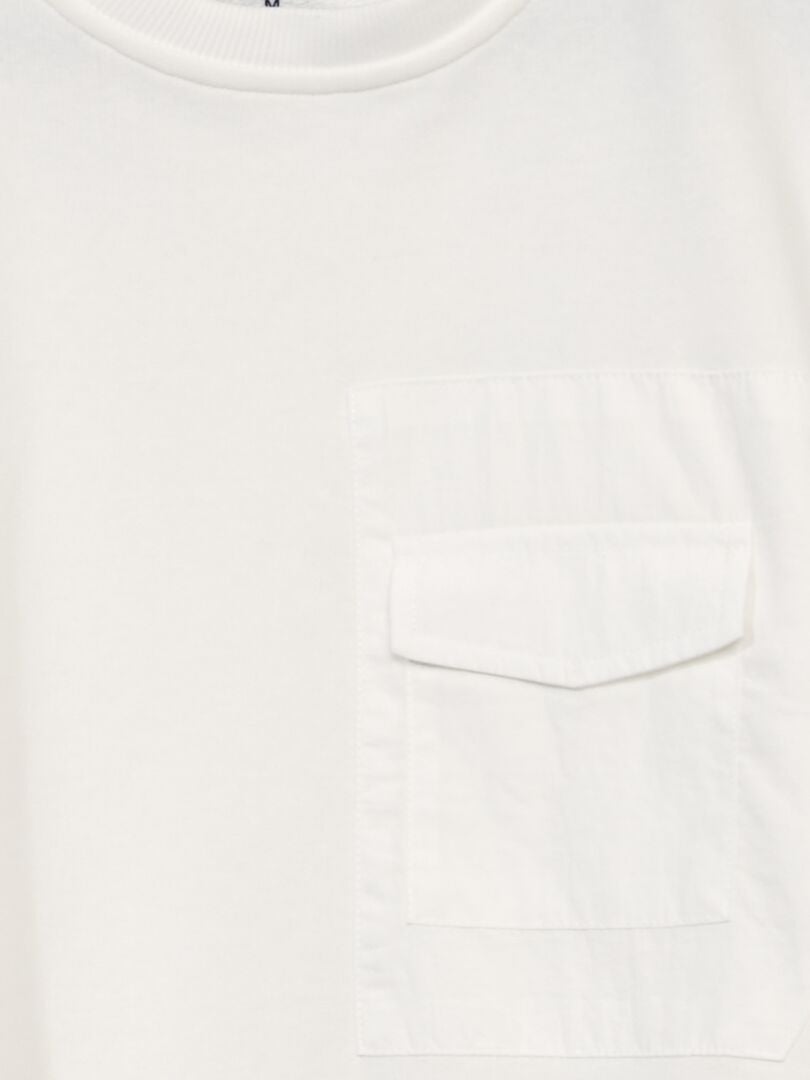 Fleece trui met borstzak - Wit