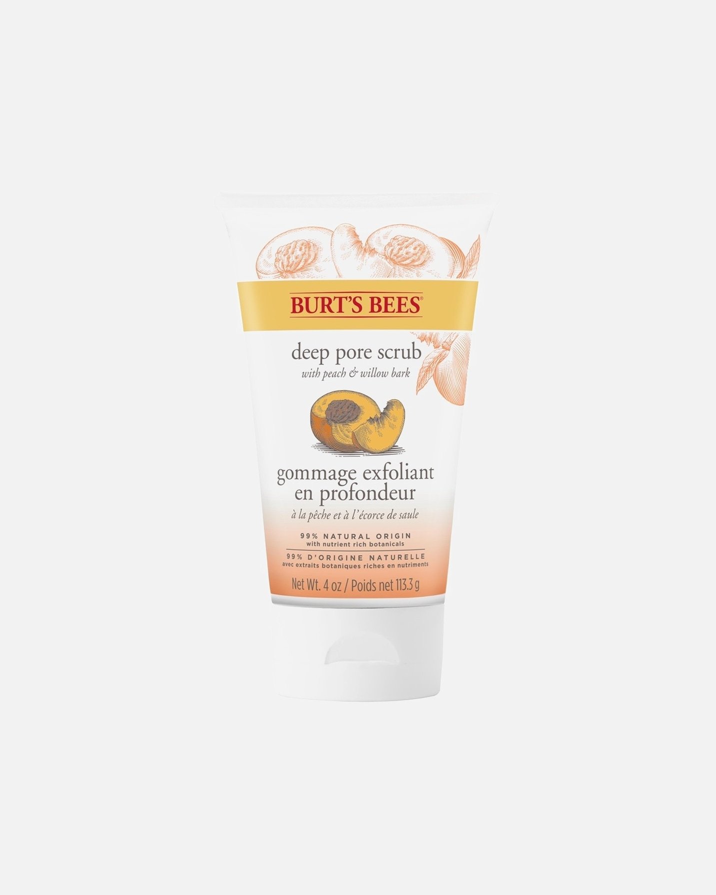 Burt's Bees persikų ir gluosnio žievės giluminių porų šveitiklis - 110 g