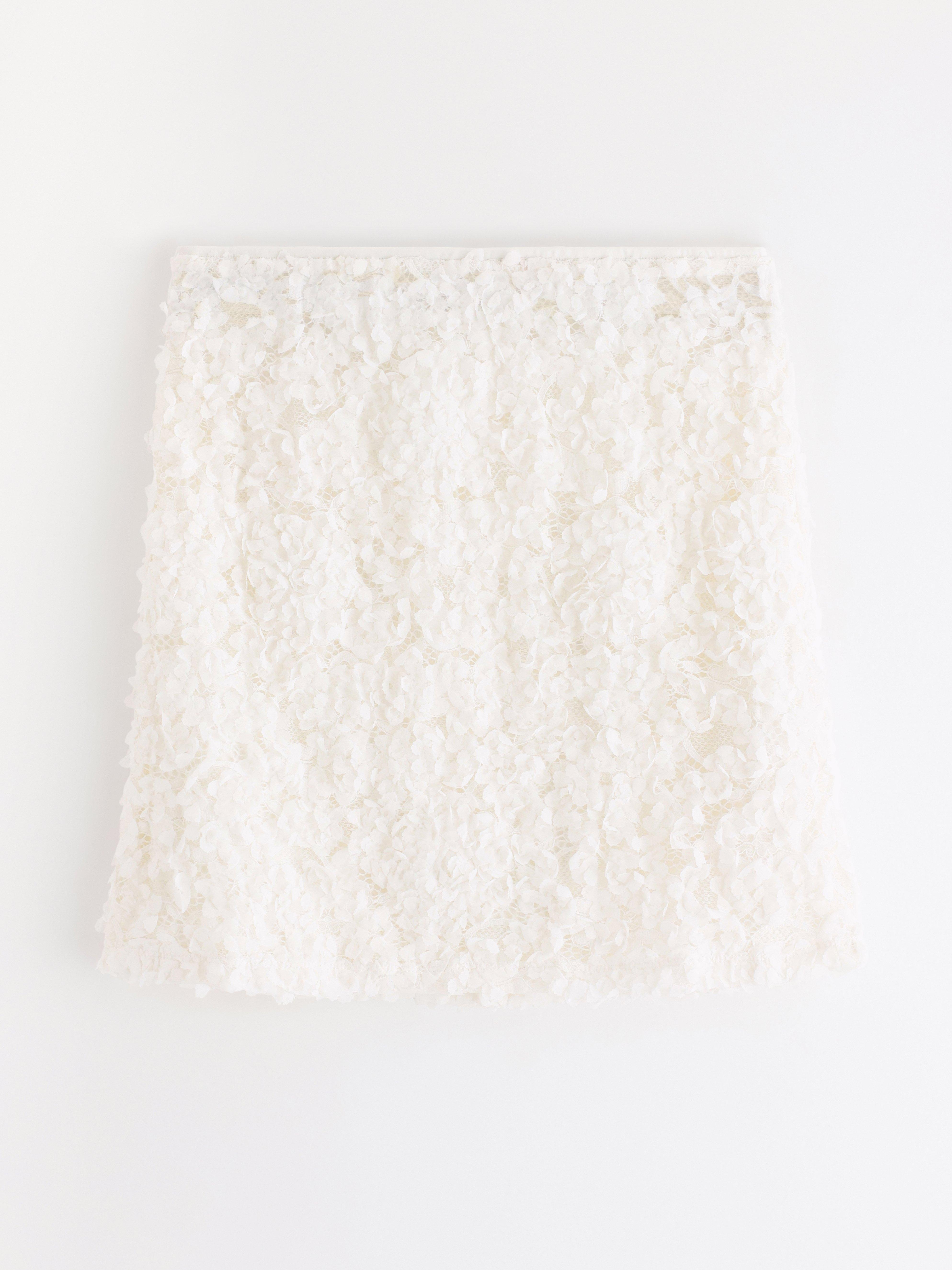 Mini suknja s cvjetnom čipkom Off White