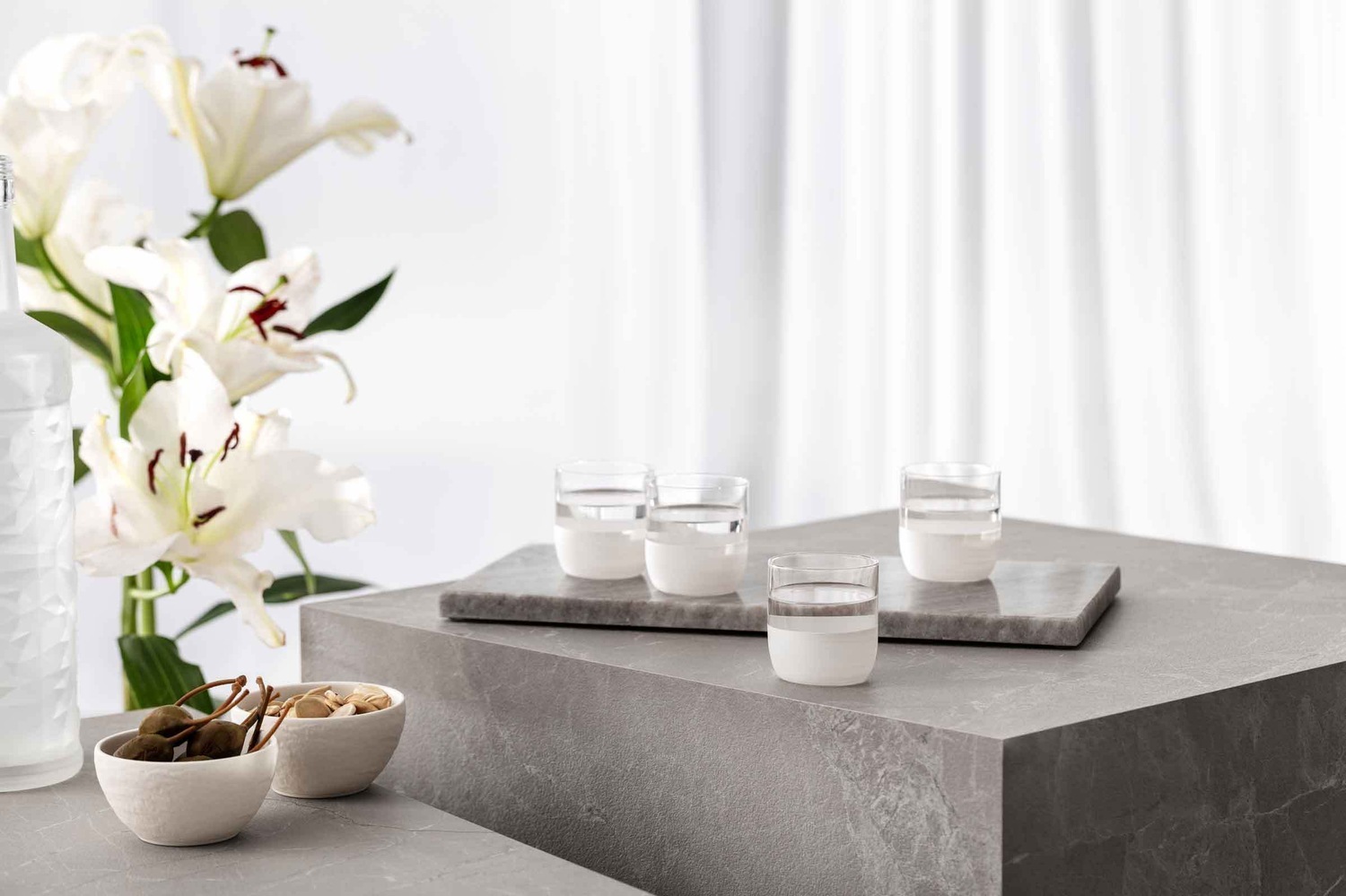 Villeroy & Boch stikla šotu glāzes, 4 gab. komplekts, Rock Blanc manufaktūra – 1 gab.