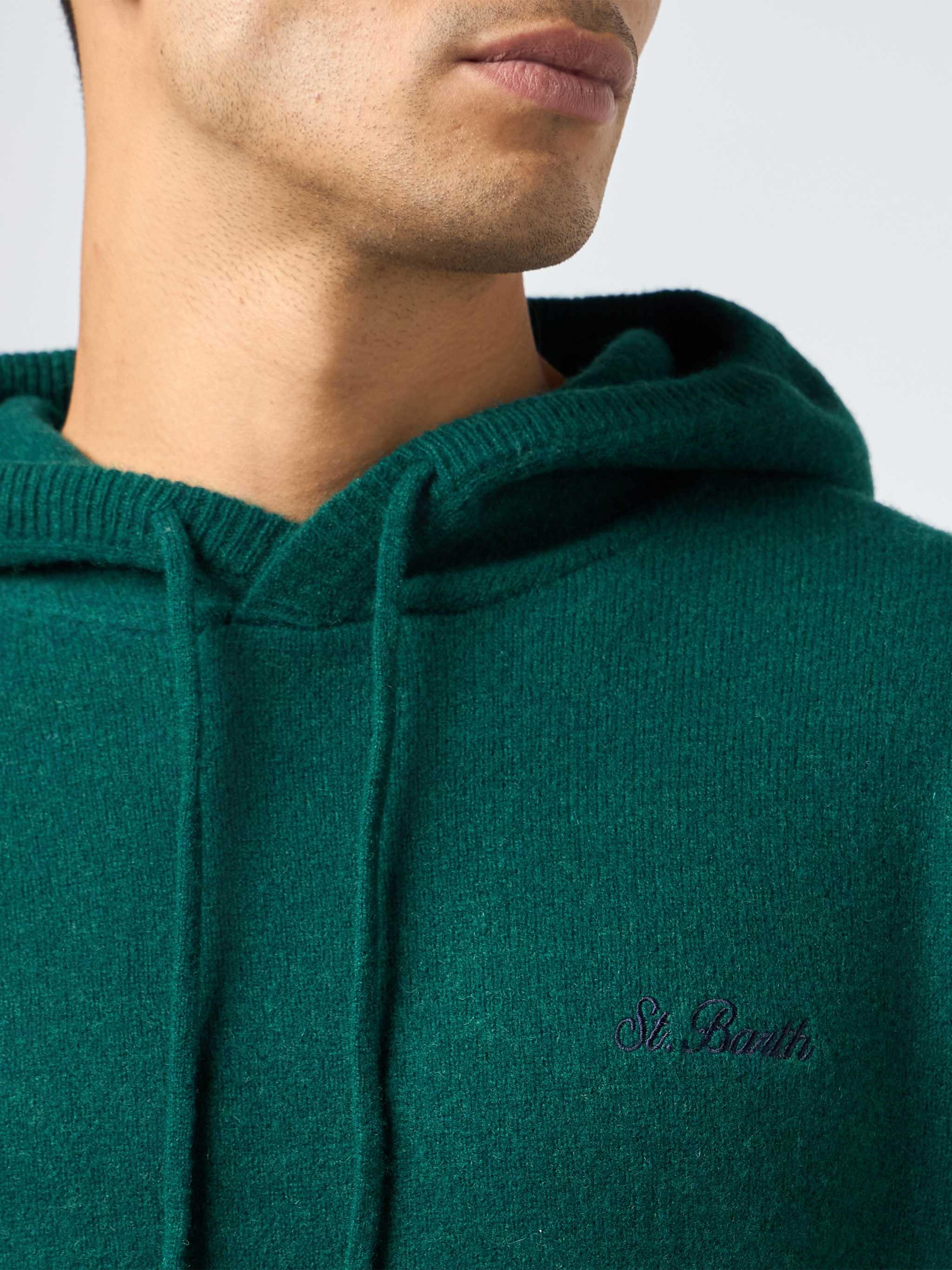 Mahony herentrui met capuchon in groene Engelse stijl