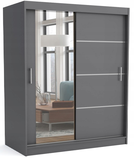 Szafa garderoba przesuwna WINDSOR 160 cm TOMY ANTRACYT