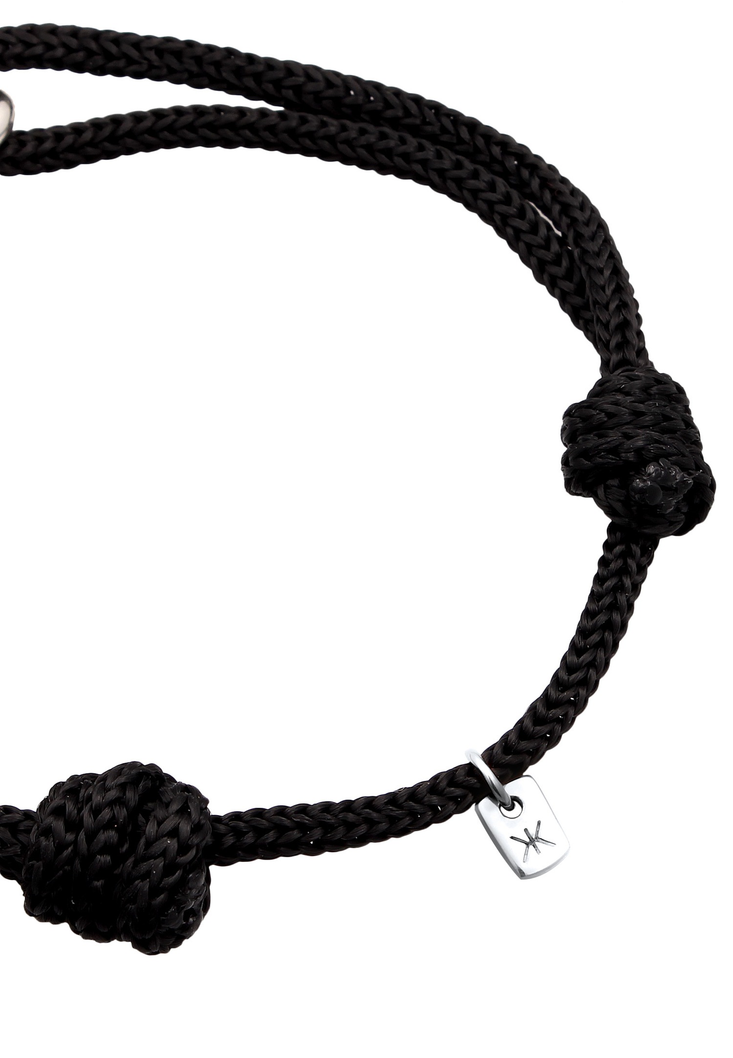 KUZZOI Hommes maillons ovale avec nylon en argent sterling 925