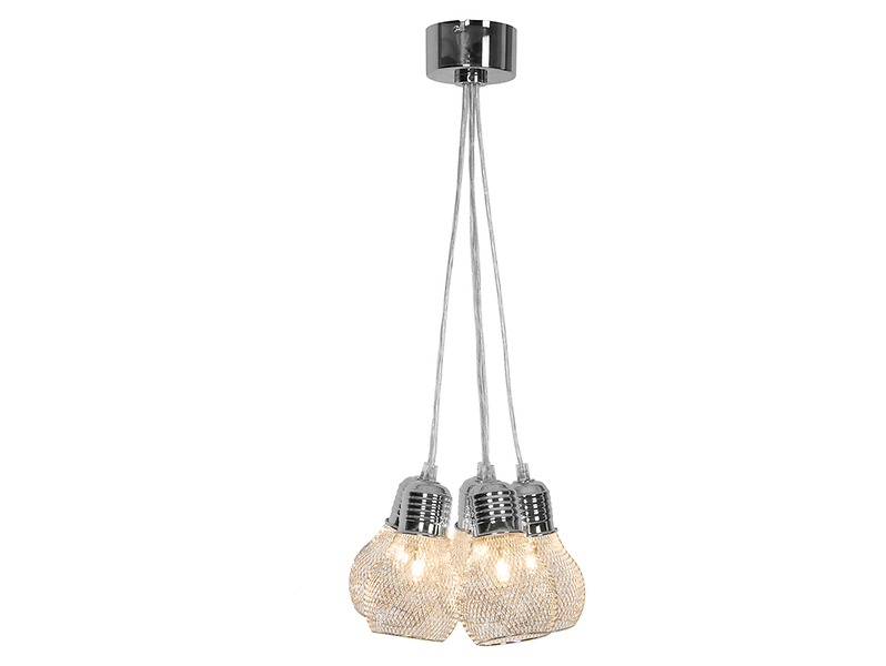 Lampa wisząca Salado 5-punktowa metalowa srebrna
