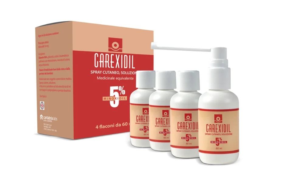CANTABRIA LABS DIFA COOPER Carexidil 4fl solution cutanée 60 ml 5 % traitement de l'alopécie