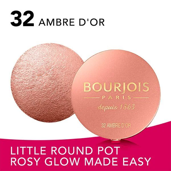 Tvářenka Bourjois Little Round Pot Blusher odstín 32 Ambre D'Or