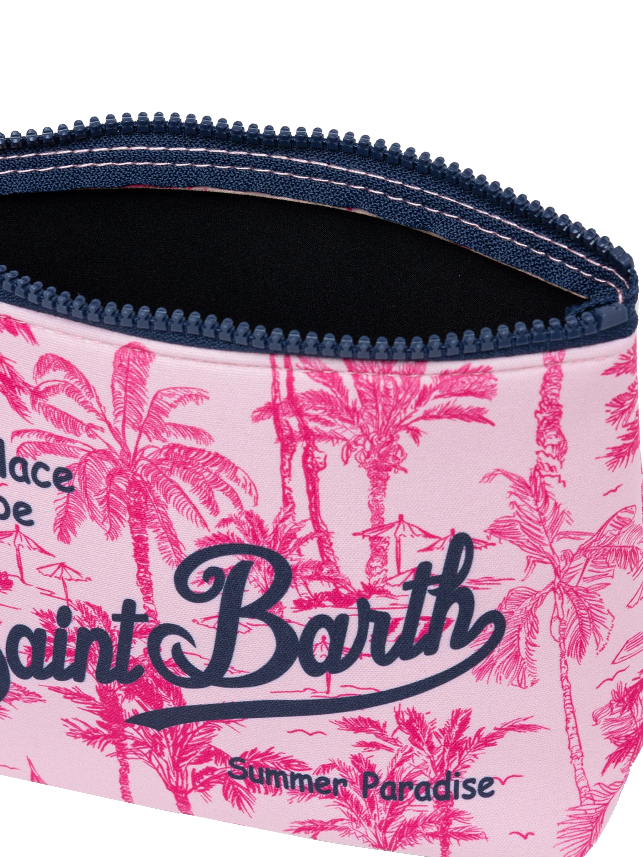 A-Linien-Clutch aus Scuba-Stoff mit Toile-de-Jouy-Muster