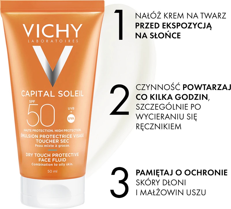 Виши Капитал Солеј Идеал Солеј заштитни матирајући флуид за лице са SPF 50