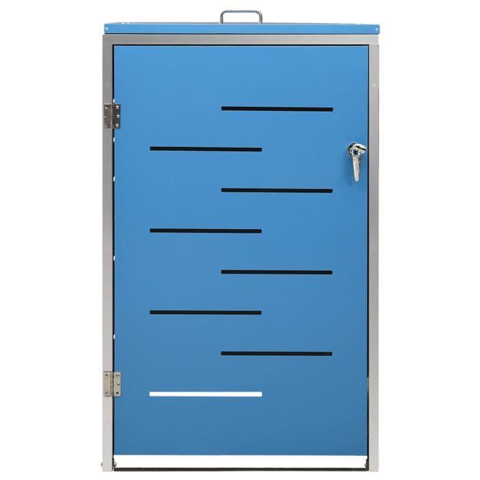 (Blu) Copertura per contenitore dei rifiuti - Elegante copertura per pattumiera 69x77,5x112,5 cm Acciaio inox 35601