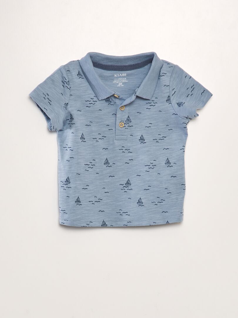 Camisa polo com estampa - AZUL