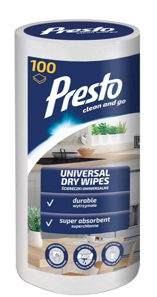 Presto Uniwersalne Suche Ściereczki w Rolce