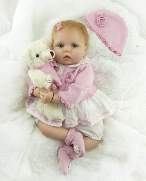 Reborn-Puppe – Namenlos – 55 cm – Silikonvinyl – Realistisch – Geburtstagsgeschenk