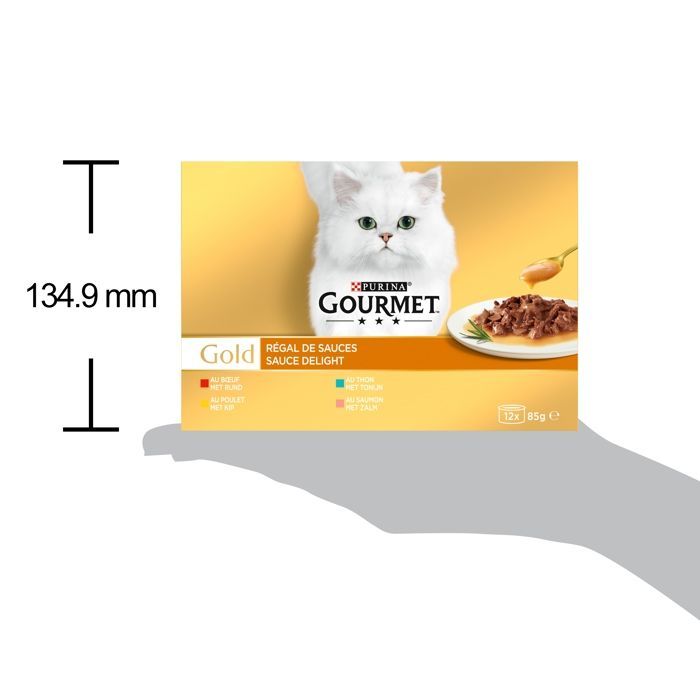 GOURMET GOLD - Régal de Sauces -12x85g - Boîtes pour chat adulte (Lot de 8)