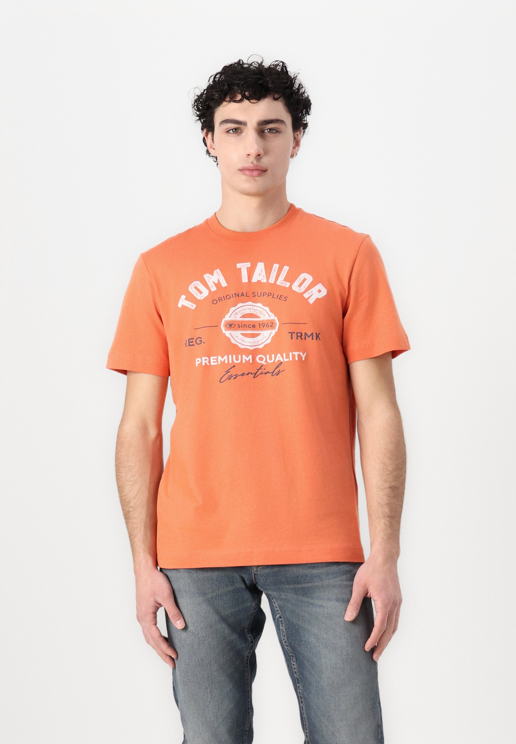 Logo TOM TAILOR - T-shirt imprimé - orange brique