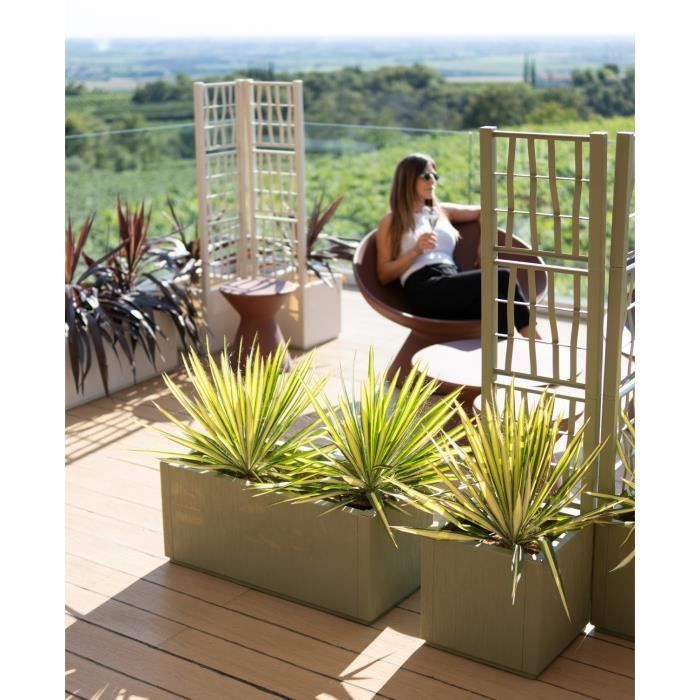 STEFANPLAST ETHICA Rechteckiger Blumenkasten/Pflanzkasten 80 cm - 100 x 43 x 35 cm - Grün
