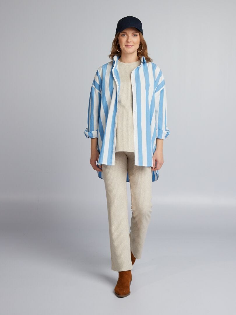 Losvallende zwangerschapstrui met ronde hals - BEIGE