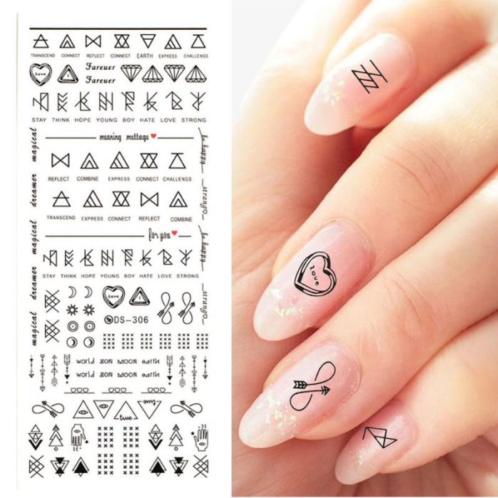pièce de bijou d'ongles japonais Super Bo Watermark Full Sticker 3D Vernis à ongles Applique dentelle Lettre en treillis Sticker