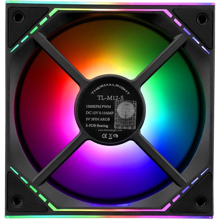 Ventola per case PC THERMALIGHT TL-M12-S da 120 mm - Nera