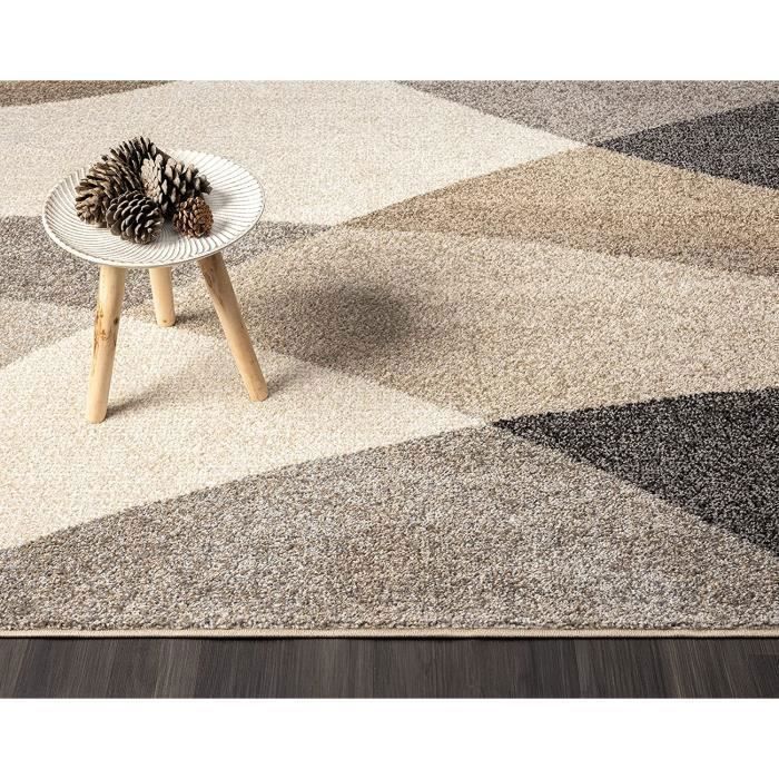 Alfombra moderna - The Carpet PEARL - Diseño ondulado - Beige 120x160 - Sintética