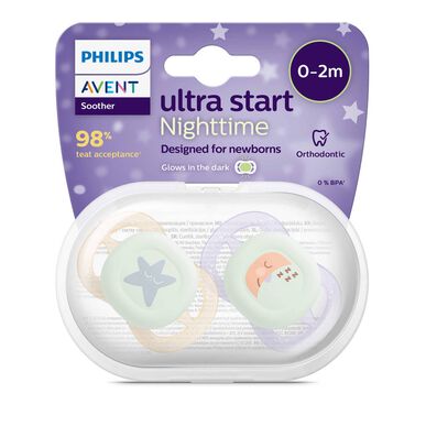 Philips Avent Pack Ultra Start Night Nipples 0-2M Flicka 2 enheter 2 enheter