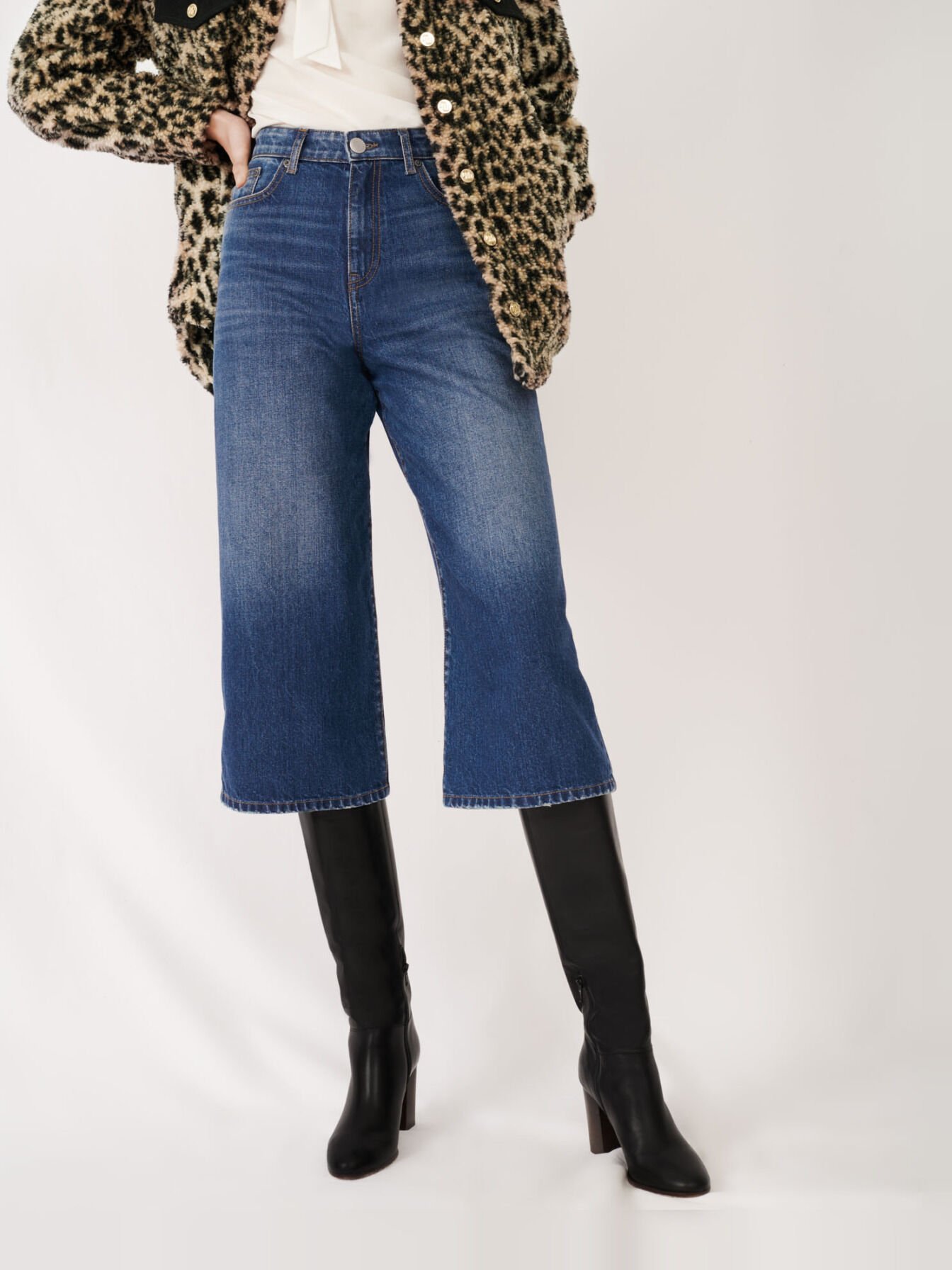 Ecowash denim Bermuda-jeans - Blauw