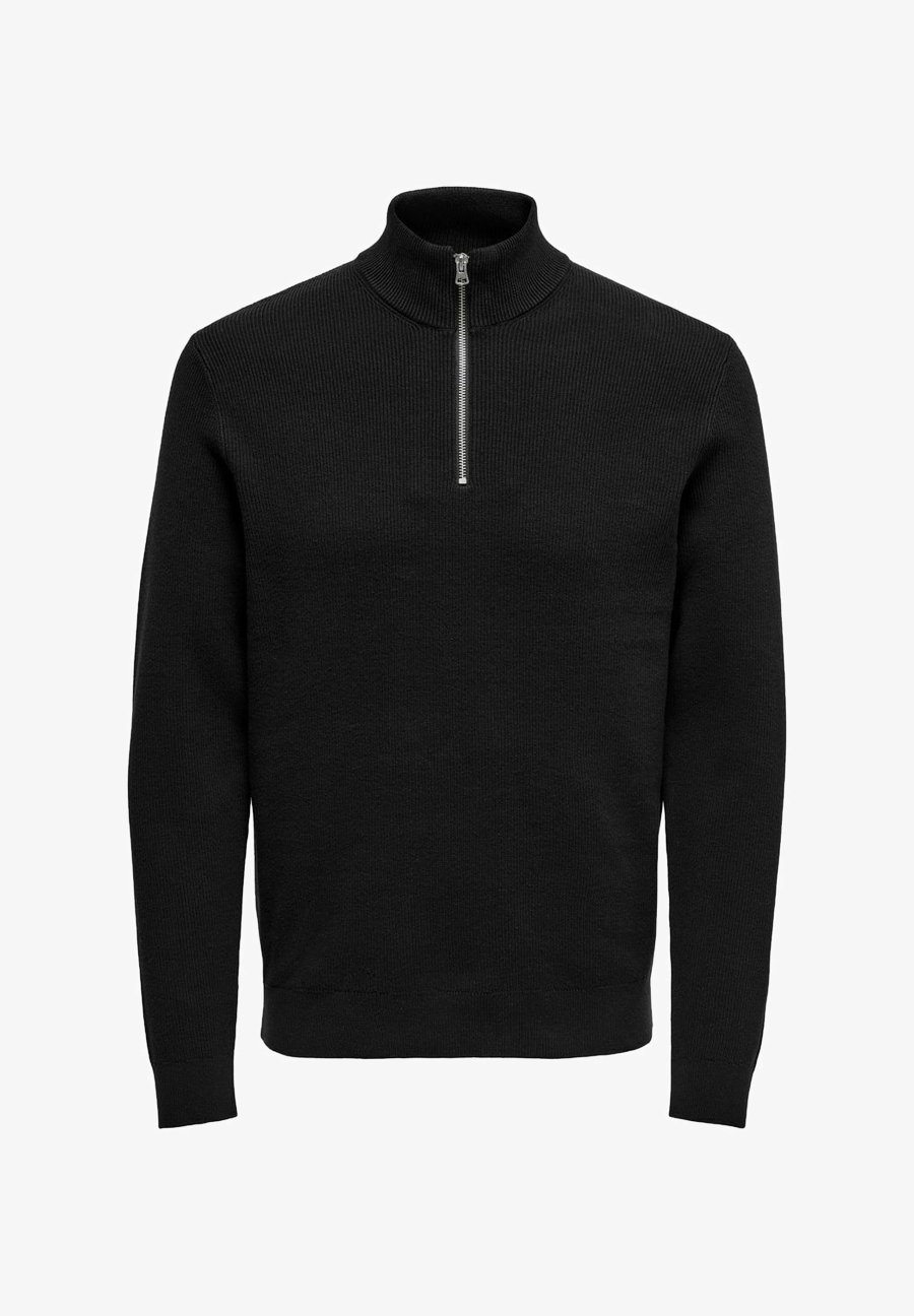 Only & Sons ONSPHIL HALF ZIP - Trui - zwart
