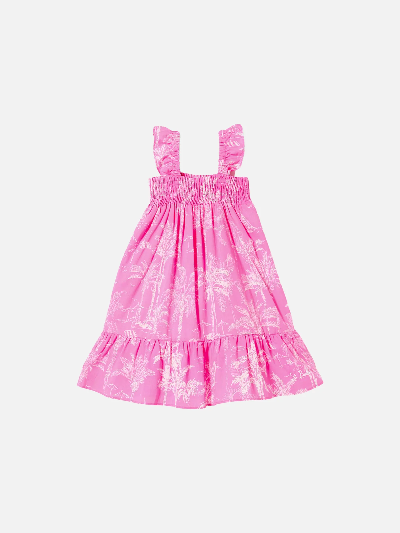 Meisjesjurk met toile de jouy-print