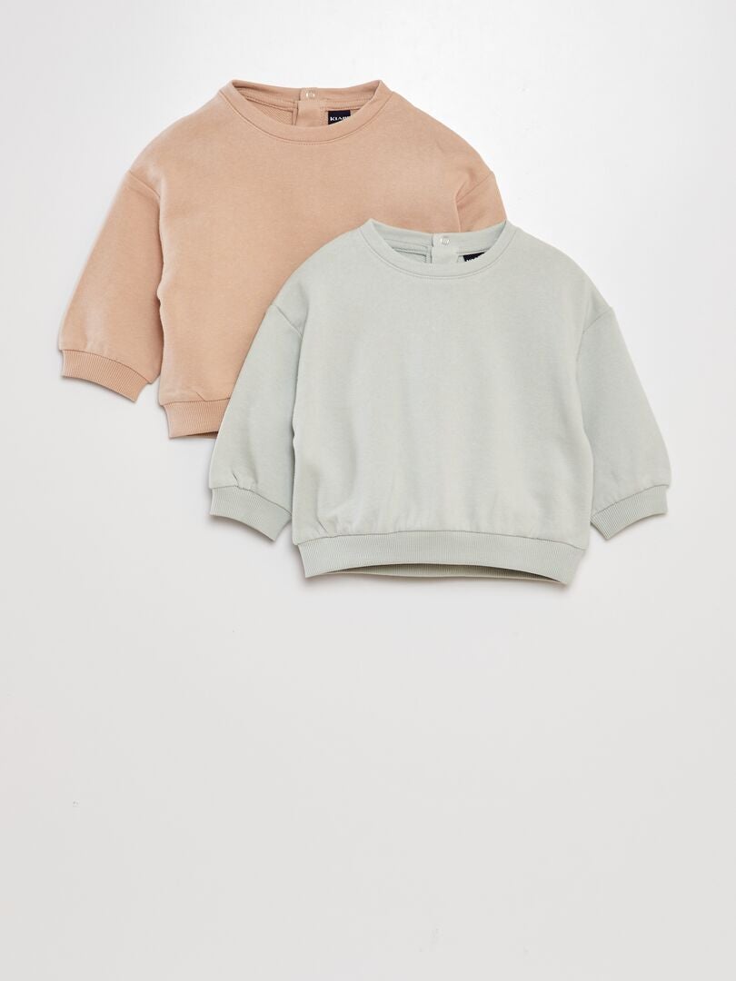 Set effen sweatshirts - BLAUW