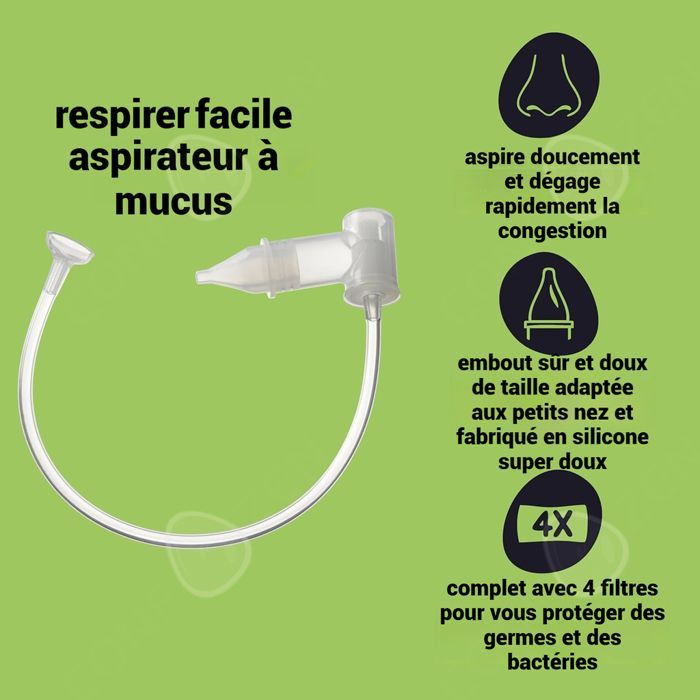 Aspirador nasal tipo C fabricado con material de PC fácil de usar, portátil y autorregulable, apto para adultos y niños.