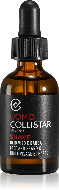 Óleo facial e para barba Collistar Uomo, óleo nutritivo para rosto e barba.