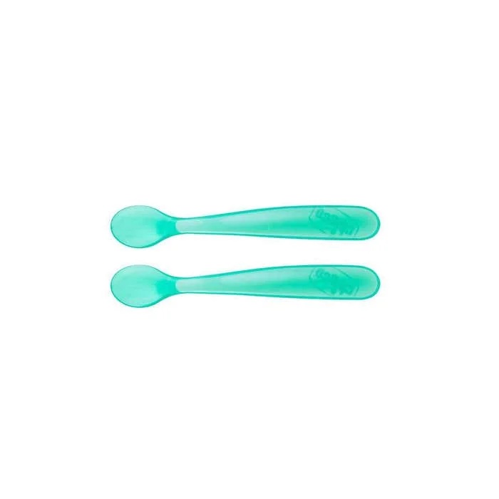 CHICCO Chicco Silikonlöffel ab 6 Monaten, blau, 2 Stück Babylöffel